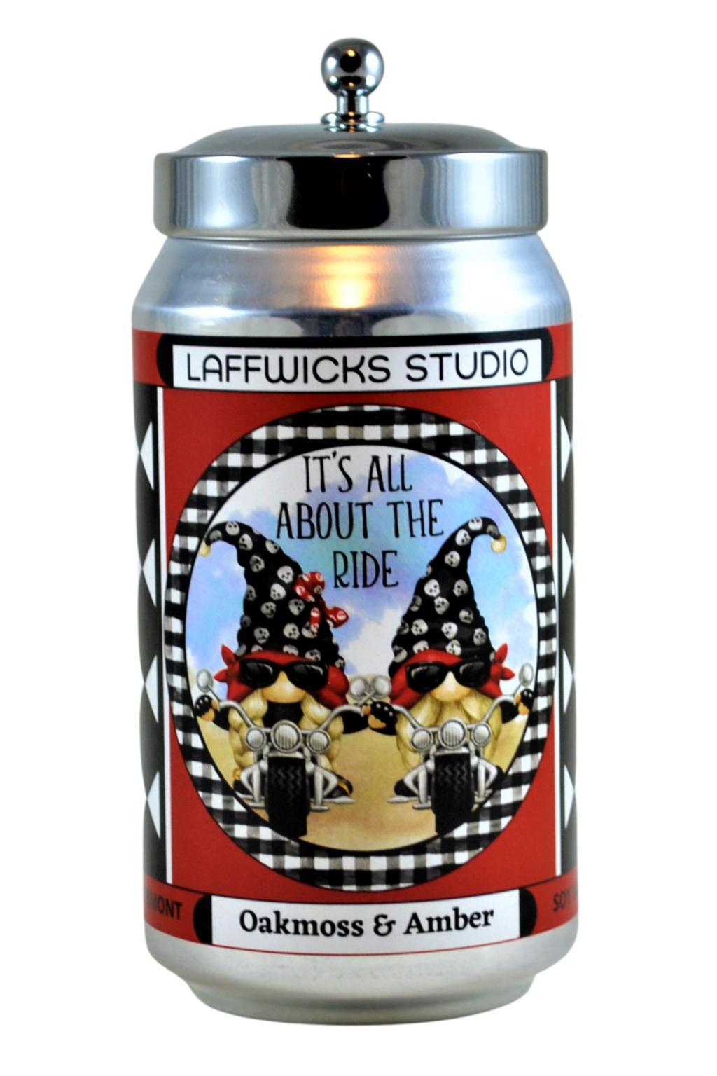 Biker Gnomes Soy Candle, Oakmoss & Amber Scent