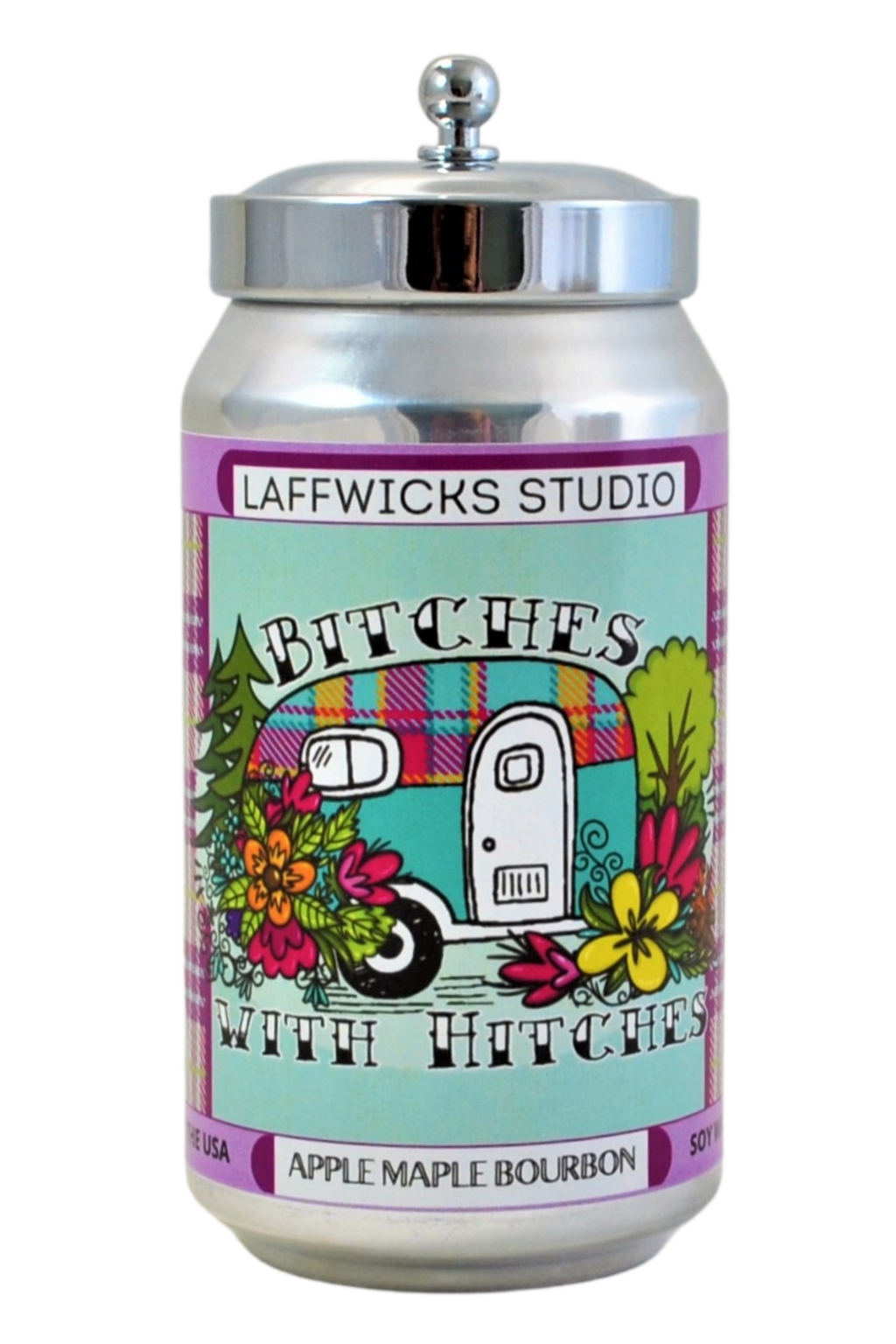 Bitches With Hitches Soy Candle, Apple Maple Bourbon Scent