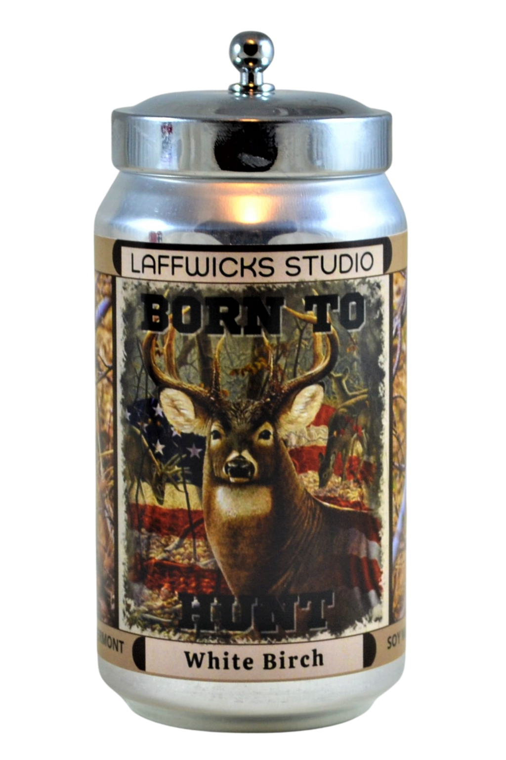 Born To Hunt Deer Soy Candle, White Birch Scent