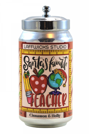 Santa's Favorite Teacher Soy Candle, Cinnamon & Holly Scent