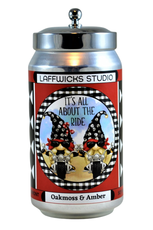 Biker Gnomes Soy Candle, Oakmoss & Amber Scent
