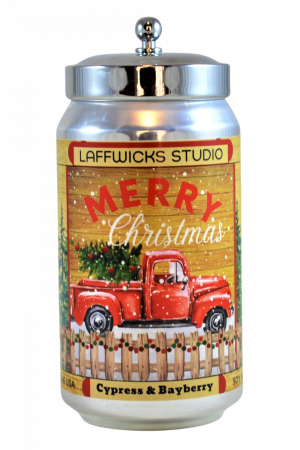 Merry Christmas Truck Soy Candle, Cypress & Bayberry
